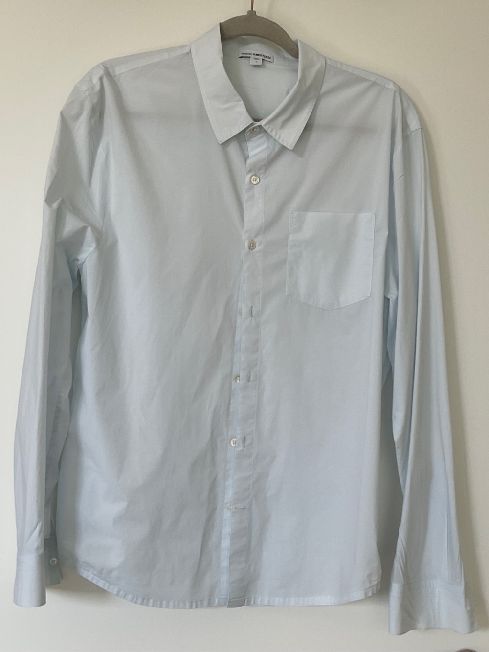 James Perse Pale Blue Cotton Dress Shirt